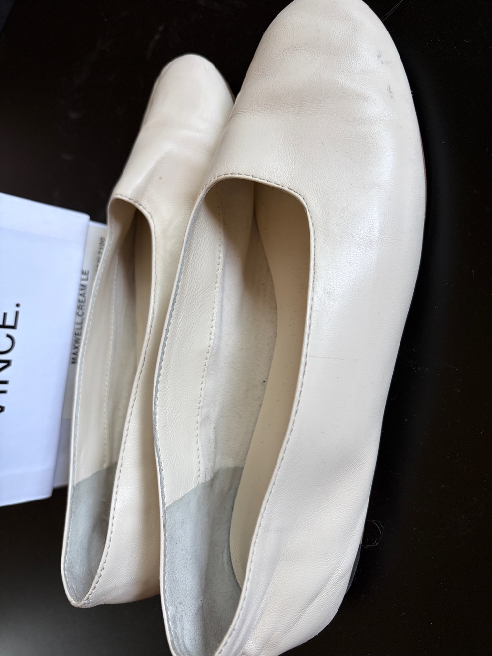 Vince Ivory Leather Ballet Flats - Simple Slip-On Loafers - Picture 2 of 4